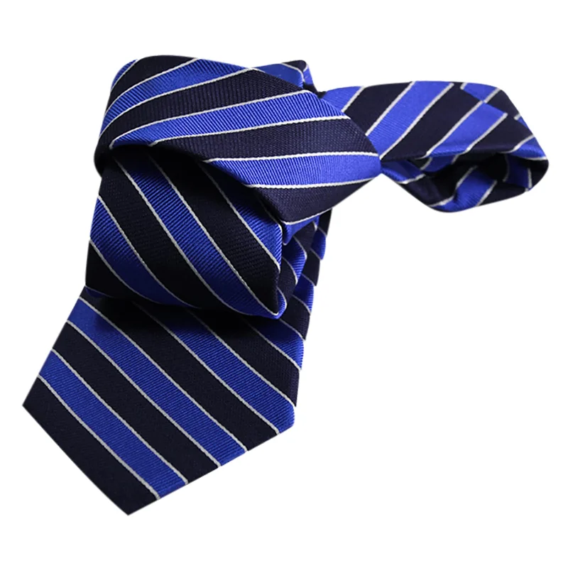 trendy ties for office wear-Canterbury Regimental Stripes Silk Tie, Navy / Blue