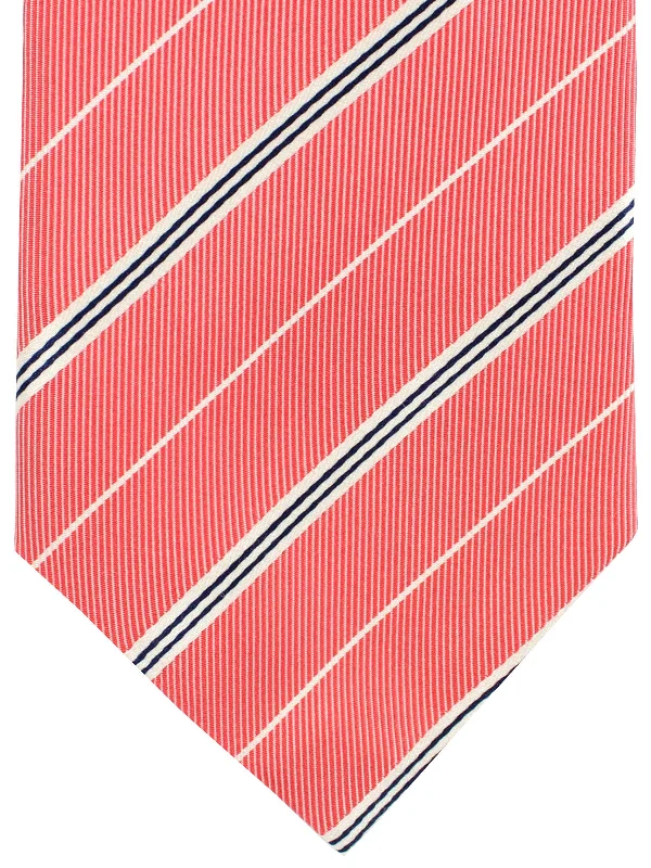 formal designer neckties-Cesare Attolini Silk Tie Pink Stripes SALE