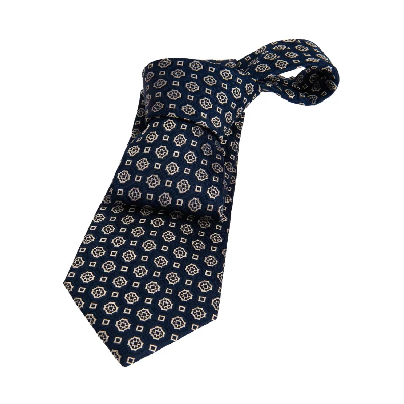 paisley neckties-Charlestown Foulard Silk Tie, Blue / Silver