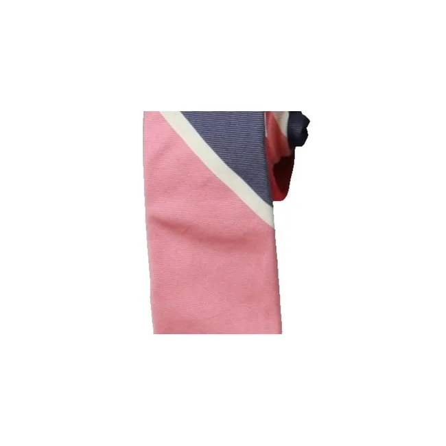 dark ties for professional attire-Clavin Klein Men's Silk Cotton Stripe Skinny Neck Tie Pink Size Regular