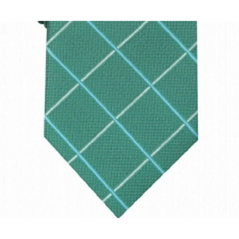 formal silk ties-Club Room Men's Canton Grid Tie Green Size Regular