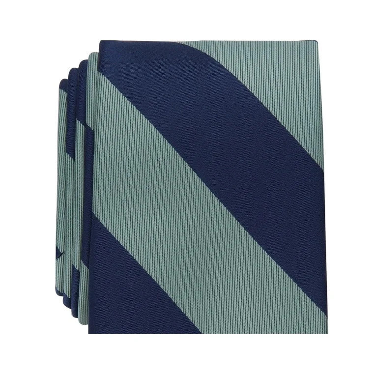 neckties for corporate attire-Club Room Men's Classic Stripe Tie Green Size Regular