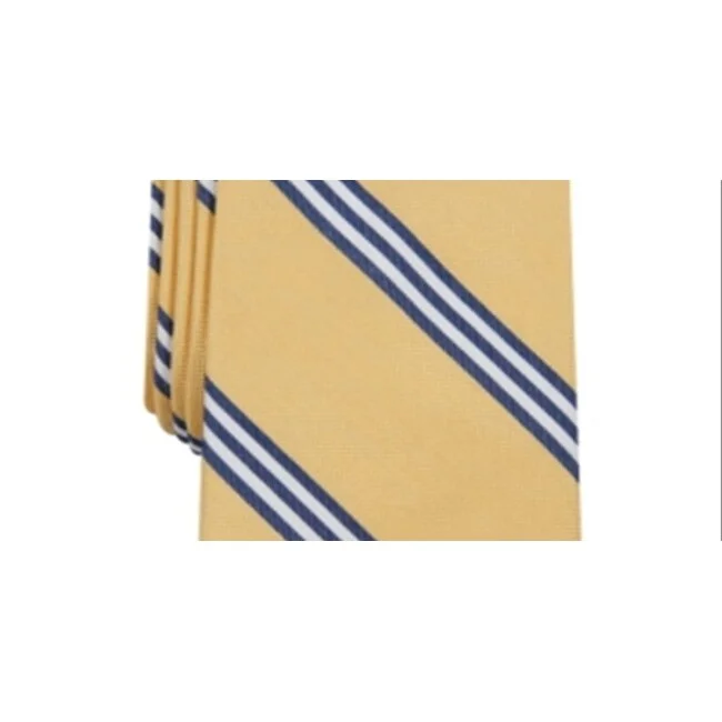 blue silk neckties for men-Club Room Men's Cranston Stripe Pattern Work Wear Neck Tie Yellow Size Regular