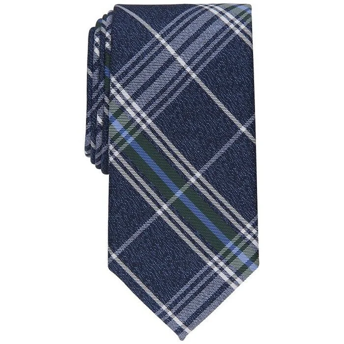 stylish patterns in men's neckties-Club Room Men's Gaudier Plaid Tie Blue Size Regular