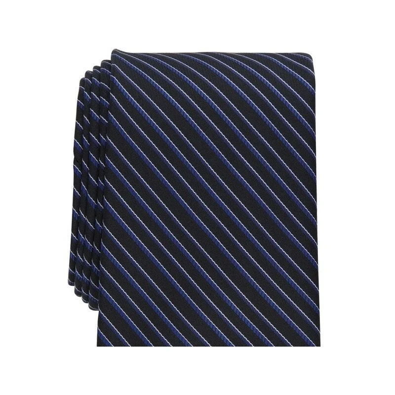 colorful men's ties-Club Room Men's Watts Striped Tie Black Size Regular