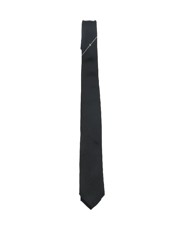 summer ties for men-Dior Homme Beetle Skinny Tie in Black Silk