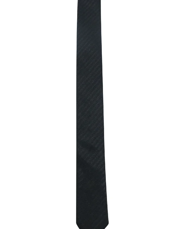 men's ties for church-Dior Homme Skinny Tie in Black Silk