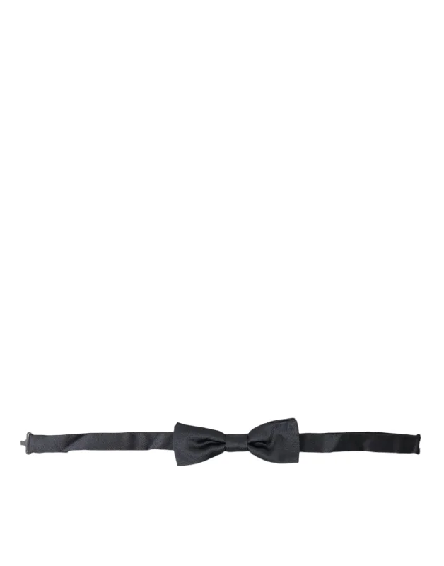 tie styles for formal occasions-Dolce & Gabbana Elegant Anthracite  Silk Bow Men's Tie