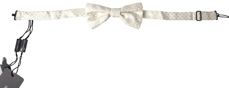 men's tie collection-Dolce & Gabbana Elegant  Fantasy Pattern Silk Bow Men's Tie