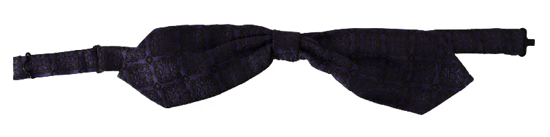 best silk necktie brands-Dolce & Gabbana Elegant  Geometric Silk Bow Men's Tie