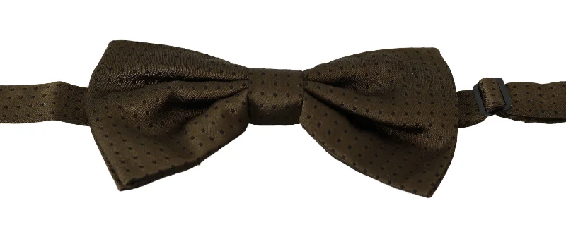 handmade silk ties for men-Dolce & Gabbana Elegant  Polka Dot Silk Bow Men's Tie