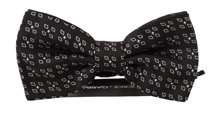 luxury office neckties-Dolce & Gabbana Elegant Polka Dot Silk Bow Men's Tie