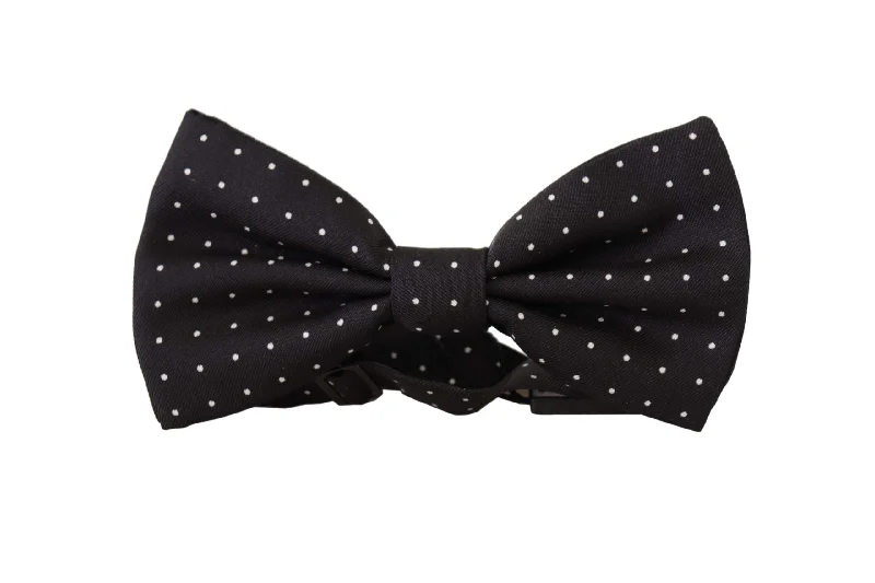 men's silk ties-Dolce & Gabbana Elegant  Polka Dot Silk Bow Men's Tie