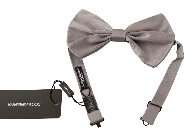 office tie sets for men-Dolce & Gabbana Elegant   Silk Bow Men's Tie