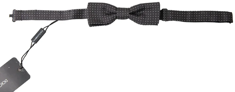 wedding guest ties-Dolce & Gabbana Elegant Silk  Bow Men's Tie