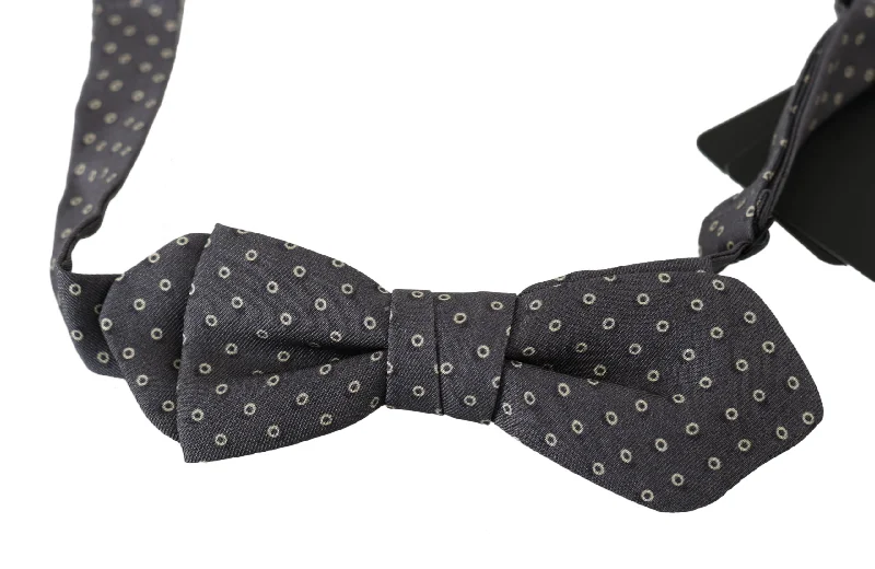 elegant office neckties-Dolce & Gabbana Elegant Silk  Circle Pattern Bow Men's Tie