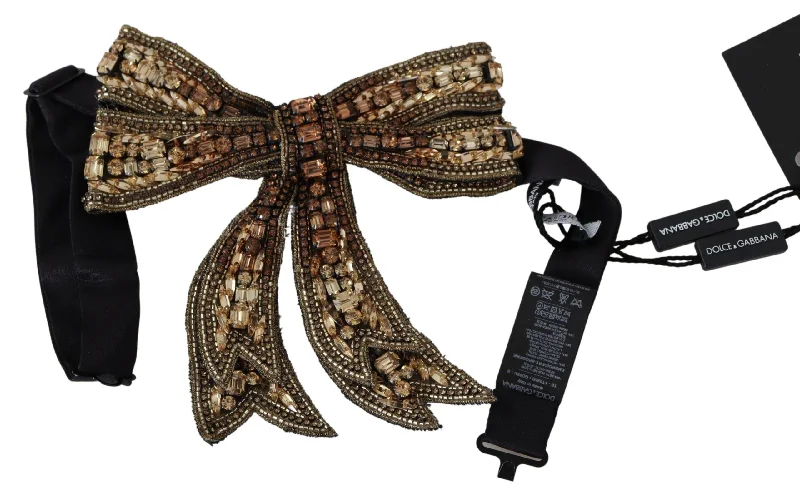 best bow ties for formal events-Dolce & Gabbana Elegant  Silk Embellished Women's Bowtie