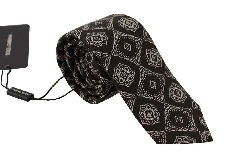 men's formal wedding neckties-Dolce & Gabbana Elegant Silk Geometric Bow Men's Tie