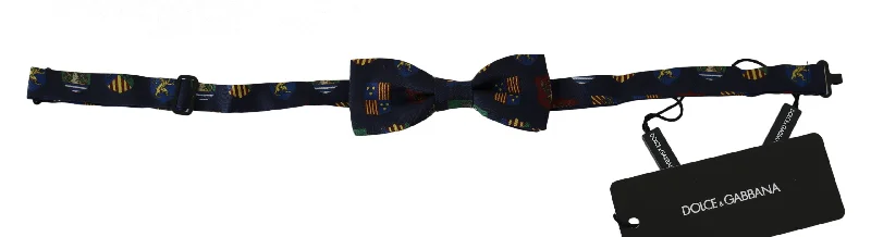 light color ties for business-Dolce & Gabbana Exquisite Silk Bow Tie in  Flags Men's Print