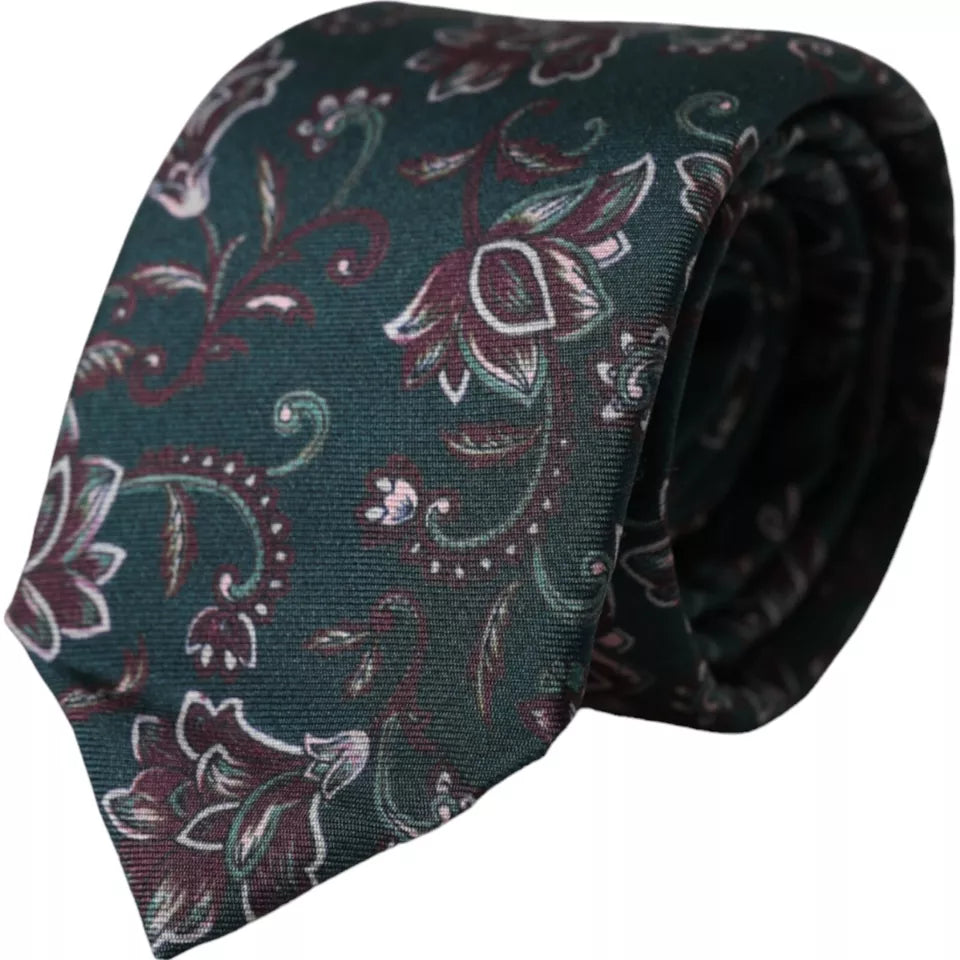 men's stylish neckties for work-Dolce & Gabbana  Floral Print Silk Adjustable Men Men's Tie