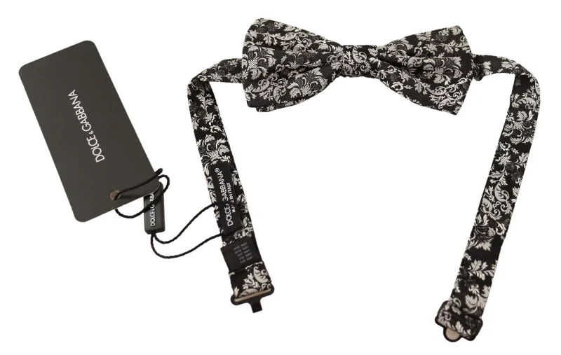 silk neckties for casual events-Dolce & Gabbana Floral Silk Bow Tie Men's Luxe