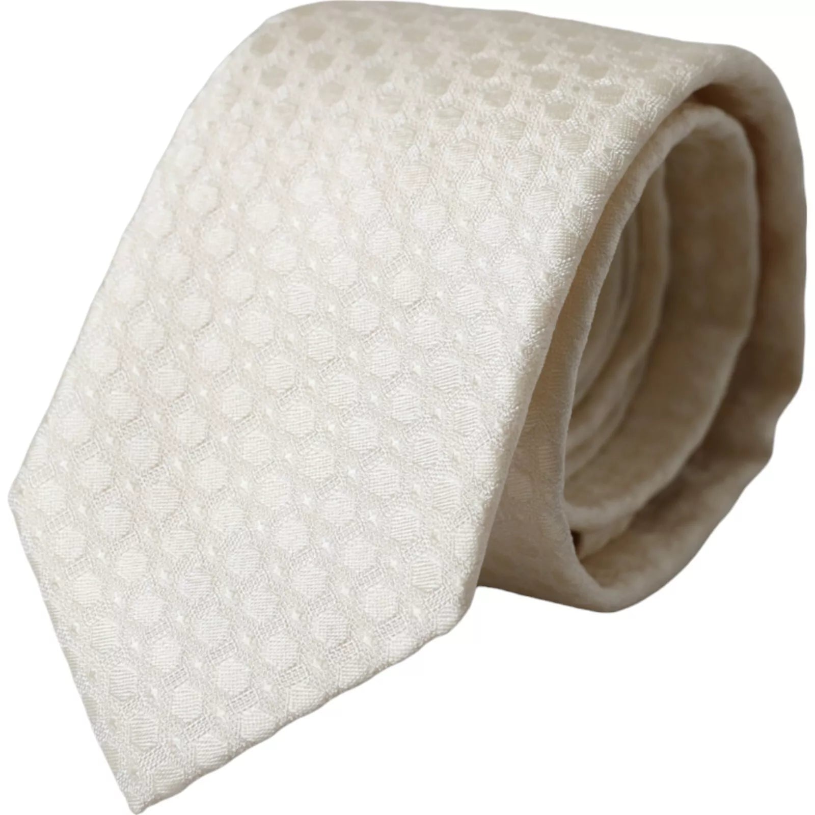 designer necktie sets-Dolce & Gabbana ivory Silk Adjustable NeckMen's Men Men's Tie