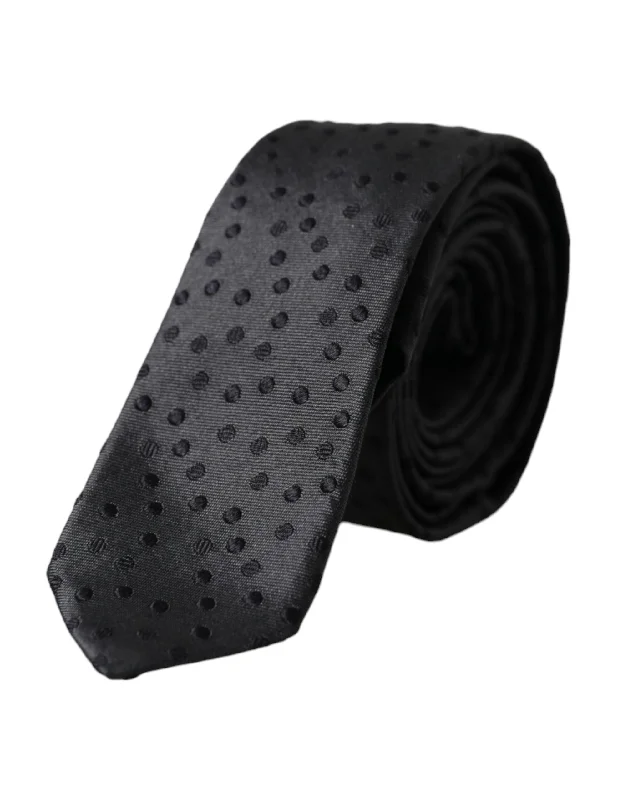 classic wedding neckties-Dolce & Gabbana  Polka Dot Silk Adjustable Men Men's Tie