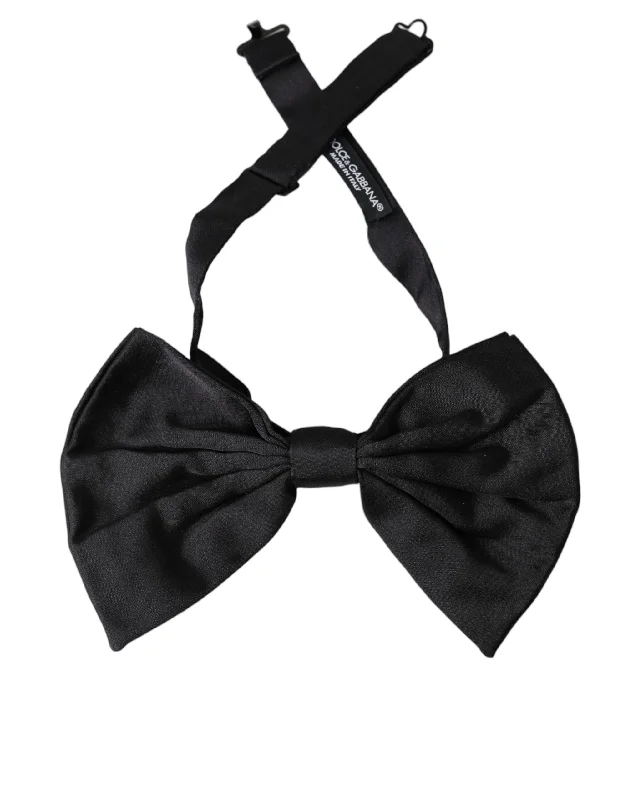 modern men's ties-Dolce & Gabbana  Satin Silk Adjustable Neck Men Bow Men's Tie