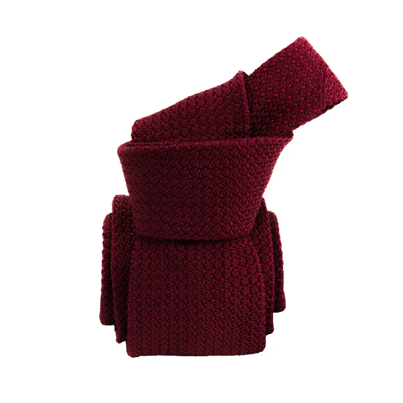 best wedding tie colors-Domaso Grenadine Burgundy Silk Tie