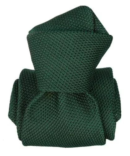 men's ties for church-Domaso Grenadine Dark Green Silk Tie