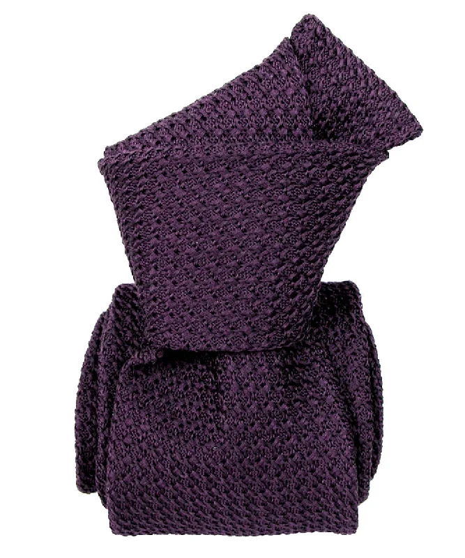 unique color ties for men-Domaso Grenadine Purple Silk Tie