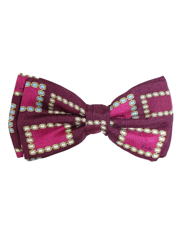 men's professional silk ties-Emilio Pucci Silk Bow Tie Signature Fuchsia - Pre Tied