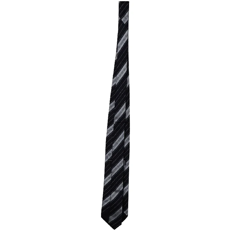 men's tie fashion trends-Ermenegildo Zegna Striped Necktie in Navy Blue Silk