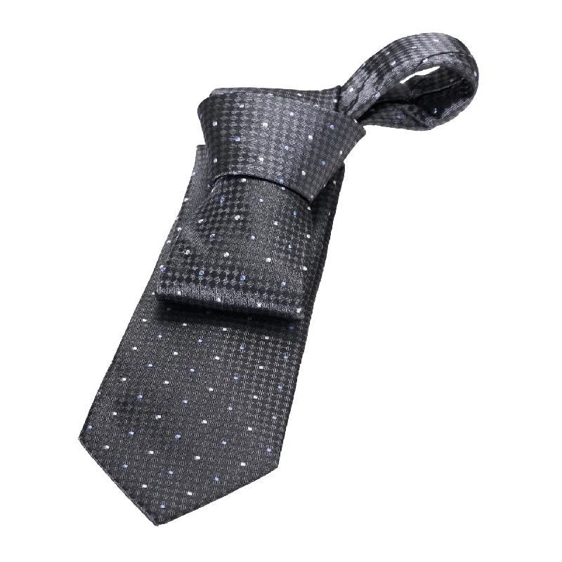 slim fit neckties-French Creek Polka Dot Silk Tie, Grey / Silver / Light Blue