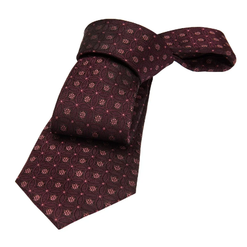 elegant neckties for office wear-Glastonbury Circles Silk Tie, Burgundy