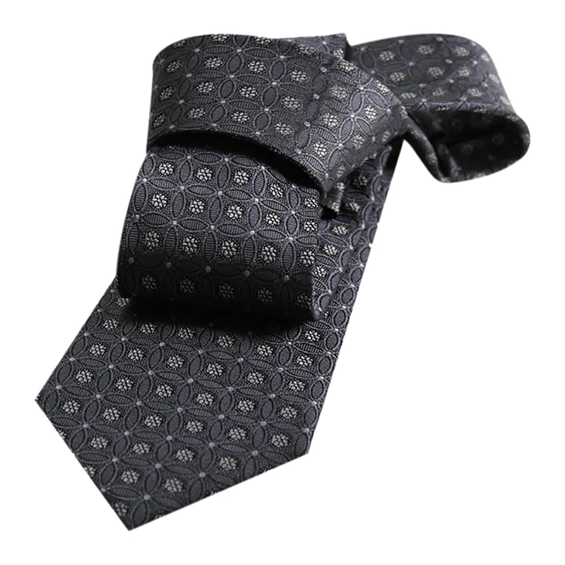 tie bundles for men-Glastonbury Circles Silk Tie, Grey