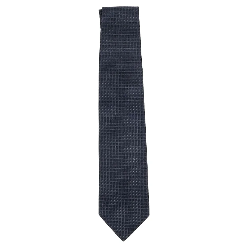 unique tie designs-Gucci Patterned Necktie in Navy Blue Silk