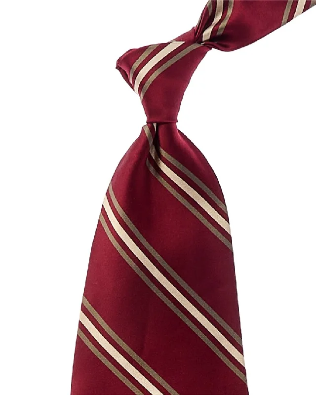 wedding guest ties-Gucci Red Stripe Silk Tie