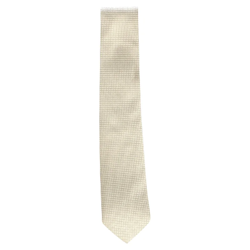 comfortable men's neckties-Hermès Patterned Necktie in Cream Silk