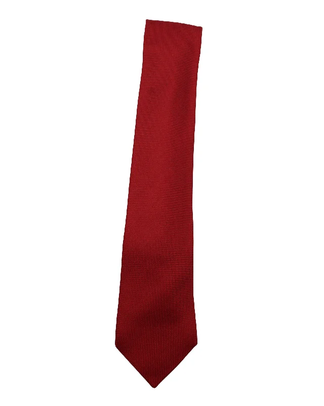 patterned ties for weddings-Hermes Tie in Red Silk