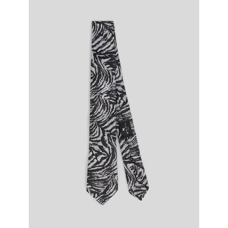 best men's neckties for interviews-Jacquard Silk Zebra Tie