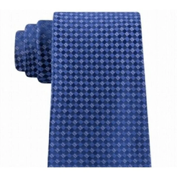 bold color neckties-Kenneth Cole Reaction Men's Micro Checkerboard Slim Tie Navy Size Regular