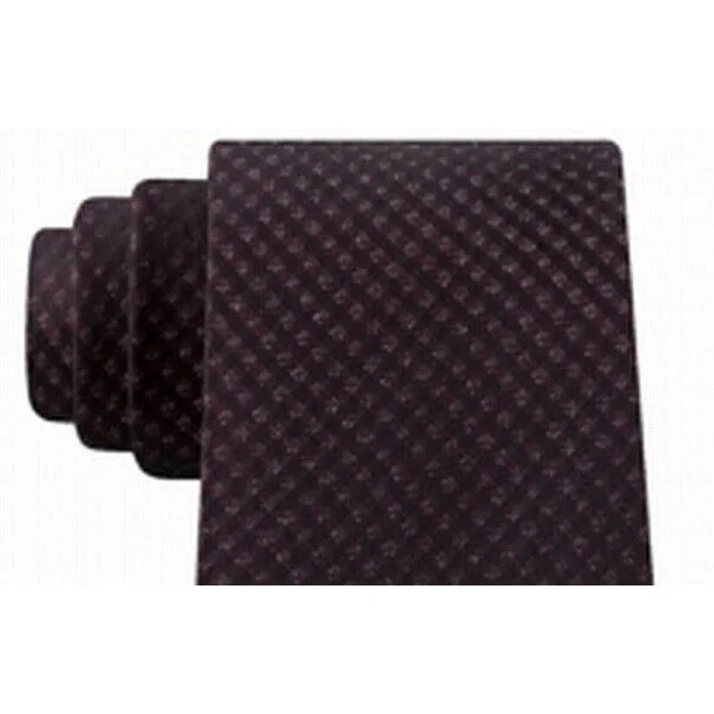 classic striped neckties-Kenneth Cole Reaction Men's Slim Fine Metallic Grid Tie Red Size Regular