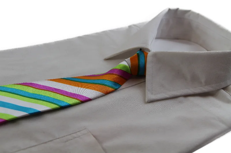 stylish long neckties-Kids Boys Multicoloured Diagonal Patterned Elastic Neck Tie