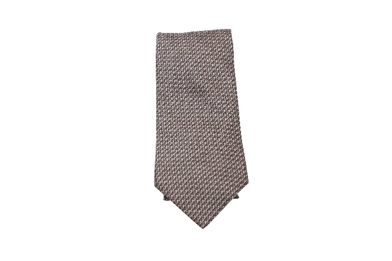 bright color ties-Lanvin Pattern Necktie in Beige Silk