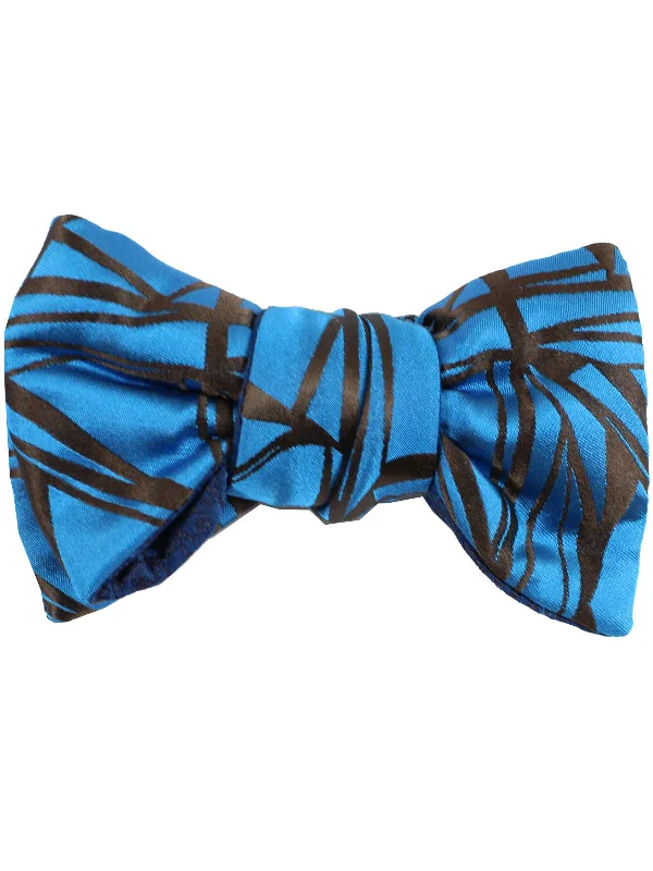 unique color ties for men-Le Noeud Papillon Silk Bow Tie Royal Blue Dark Brown - Self Tie FINAL SALE