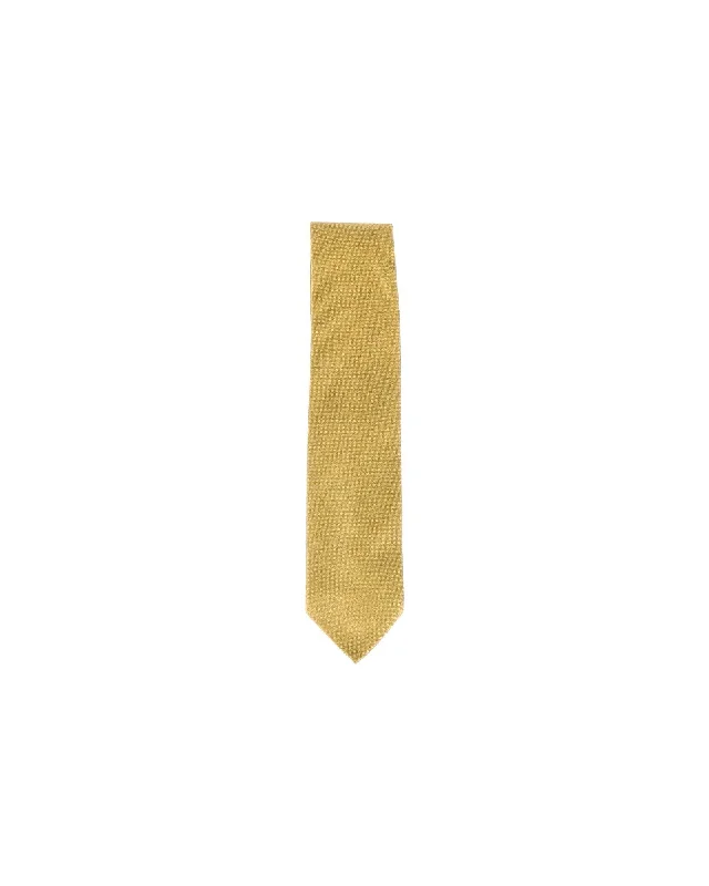 silk neckties with unique designs-Loro Piana Textured Tie in Yellow Wool