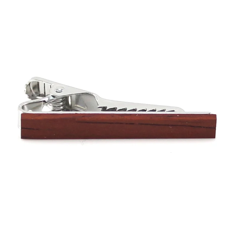 affordable formal neckties-Maidstone Red Wood Tie Bar