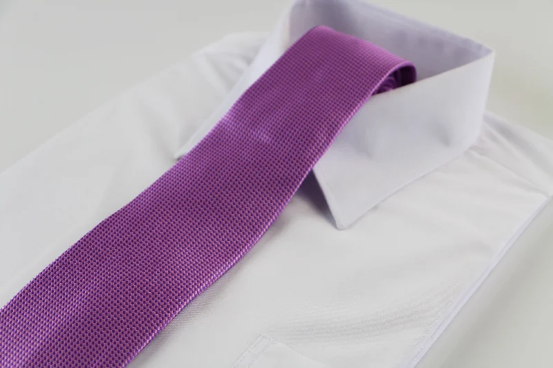 business event neckties-Mens Baby Pink & Purple Grid Patterned 8cm Neck Tie