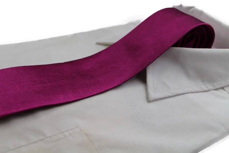 luxurious silk wedding neckties-Mens Burgundy 8cm Plain Neck Tie